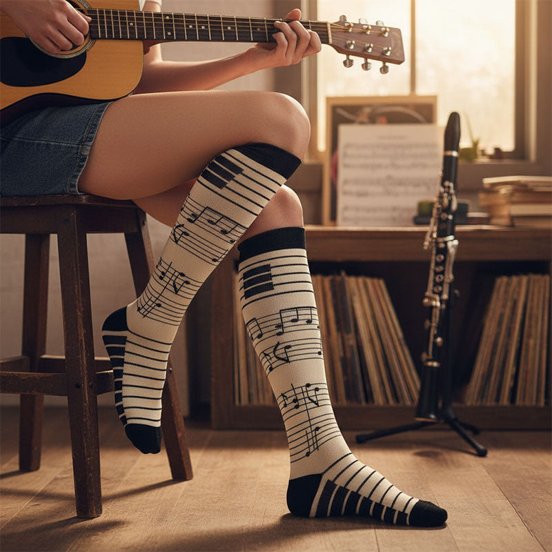 6 Pairs 20–30 mmHg Knee-High Compression Socks for Men & Women, Sports Stockings for Travel, Flights & Athletic Activities